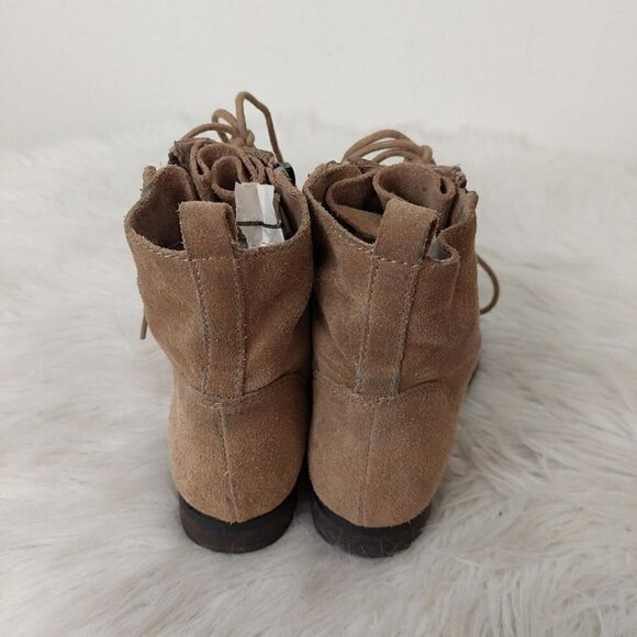 Sam Edelman Mackay Womens Size 6 Ankle Boots Brown Nubuck Side Zip Combat Style - Picture 6 of 11